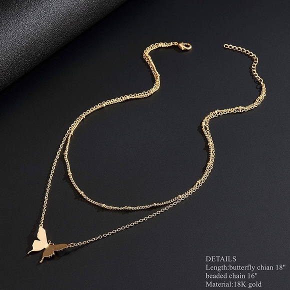 Dainty Butterfly Necklace - Picture 2 of 4